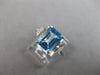 ESTATE 2.65CT DIAMOND & AAA BLUE TOPAZ 14K WHITE GOLD 3D CLASSIC ENGAGEMENT RING