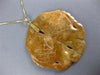 ESTATE LARGE AAA BROWN JADE 14K YELLOW GOLD HAND ETCHED LUCKY FISH PENDANT 22359