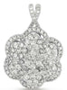 ESTATE LARGE 1.95CT DIAMOND 14KT WHITE GOLD 3D CLASSIC FLOWER X LOVE PENDANT