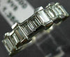 ESTATE 1.35CT EMERALD DIAMOND 18KT WHITE GOLD 3D WEDDING ANNIVERSARY RING 11380