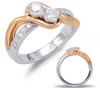 WIDE .76CT DIAMOND 14KT WHITE & ROSE GOLD 2 STONE CRISS CROSS INFINITY LOVE RING