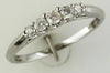 ESTATE .25CT DIAMOND 14KT WHITE GOLD ROUND 5 STONE SHARED PRONG ANNIVERSARY RING
