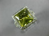 EXTRA LARGE 4.60CT DIAMOND & AAA GREEN AMETHYST 14KT WHITE GOLD 3D PRINCESS RING