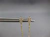 ESTATE LONG .14CT DIAMOND 14K YELLOW GOLD GEOMETRICAL CHAIN BAR HANGING EARRINGS