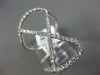 ESTATE LARGE .58CT DIAMOND 18KT WHITE GOLD 3D X LOVE RING