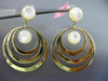 ESTATE EXTRA LARGE AAA MOON STONE 14KT YELLOW GOLD MULTI CIRCLE CLIP ON EARRINGS