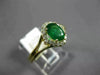 ESTATE .95CT DIAMOND & AAA OVAL EMERALD 14KT YELLOW GOLD CLASSIC ENGAGEMENT RING