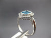 LARGE 2.11CT DIAMOND & AAA BLUE TOPAZ 14KT WHITE GOLD EMERALD CUT FILIGREE RING