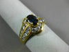 ESTATE .80CT DIAMOND & AAA SAPPHIRE 14KT YELLOW GOLD 2 ROW OVAL ENGAGEMENT RING