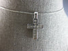 .50CT DIAMOND 14KT WHITE GOLD 3D PRINCESS CHANNEL INVISIBLE CROSS PENDANT #27696