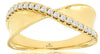 ESTATE .20CT DIAMOND 14KT YELLOW GOLD 3D ROUND CRISS CROSS INFINITY LOVE RING