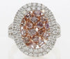 LARGE 2.16CT WHITE & PINK DIAMOND 18KT WHITE & ROSE GOLD MULTI SHAPE HALO RING