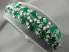 WIDE 20.98CT DIAMOND & AAA COLOMBIAN EMERALD 18KT WHITE GOLD 3D TENNIS BRACELET