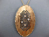 ESTATE .16CT DIAMOND 14KT ROSE GOLD 3D FILIGREE ETOILE OVAL HEART LOVE NECKLACE