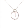 .13CT DIAMOND 18KT WHITE GOLD CIRCLE OF LIFE KEY TO YOUR HEART FLOATING PENDANT