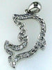 ESTATE .25CT DIAMOND 14KT WHITE GOLD CLASSIC HAPPY DOLPHIN FUN FLOATING PENDANT