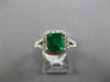 WIDE 2.66CT DIAMOND & AAA EMERALD 14KT WHITE GOLD SQUARE & ROUND ENGAGEMENT RING