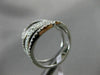 ESTATE WIDE .70CT DIAMOND 18K WHITE GOLD 3D HANDCRAFTED MULTI OPEN LEAF FUN RING