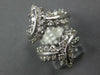 ESTATE LARGE 1.47CT DIAMOND 14KT WHITE GOLD 3D MULTI ROW DOUBLE V INSERT RING