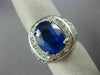 ESTATE EXTRA LARGE 7.74CT DIAMOND & AAA SAPPHIRE 14KT WHITE GOLD OVAL MENS RING