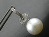 ESTATE LARGE .57CT DIAMOND & TAHITIAN PEARL 18KT WHITE GOLD LOVE KNOT HANGING EARRINGS
