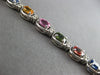 6.76CT DIAMOND & MULTI COLOR SAPPHIRE 14KT WHITE GOLD 3D CLASSIC TENNIS BRACELET