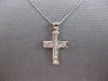 .50CT DIAMOND 14KT WHITE GOLD 3D PRINCESS CHANNEL INVISIBLE CROSS PENDANT #27696