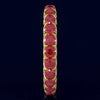 2.99CT AAA RUBY 14KT YELLOW GOLD 3D CLASSIC SHARED PRONG ETERNITY FUN LOVE RING