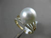 ESTATE .32CT DIAMOND 14KT WHITE & YELLOW GOLD AAA SOUTH SEA PEARL MULTI ROW RING