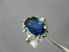ANTIQUE LARGE 4.25CT DIAMOND & AAA SAPPHIRE 14KT WHITE GOLD HALO ENGAGEMENT RING