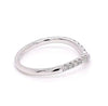 ESTATE .21CT DIAMOND 18KT WHITE GOLD 3D ROUND V SHAPE WEDDING ANNIVERSARY RING
