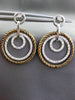 ESTATE LARGE 1.0CT DIAMOND 14K WHITE & BROWN GOLD CIRCLE OF LIFE ETOILE EARRINGS