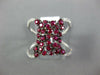 ESTATE LARGE 1.03CT DIAMOND & AAA RUBY 18KT WHITE GOLD 3D CLUSTER FUN RING