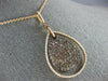 LARGE 2.03CT WHITE & CHOCOLATE FANCY DIAMOND 18KT ROSE GOLD 3D TEAR DROP PENDANT