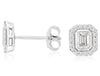 .48CT DIAMOND 14KT WHITE GOLD CLASSIC EMERALD CUT & ROUND OCTAGON STUD EARRINGS