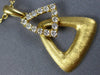 ESTATE LARGE .42CT DIAMOND 18K YELLOW GOLD 3D TRIANGULAR MATTE AND SHINY PENDANT