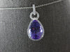 LARGE 3.71CT DIAMOND & AAA AMETHYST 14KT WHITE GOLD PEAR SHAPE & ROUND PENDANT