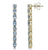 4.34CT AAA AQUAMARINE 18K YELLOW GOLD ROUND OVAL & MARQUISE FUN HANGING EARRINGS