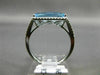 1.72CT DIAMOND & AAA BLUE TOPAZ 14KT WHITE GOLD 3D FILIGREE HALO ENGAGEMENT RING