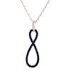 ESTATE .98CT DIAMOND & AAA SAPPHIRE 18KT WHITE GOLD 3D INFINITY FLOATING PENDANT