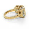 5.25CT AAA AQUAMARINE 18KT YELLOW GOLD 3D EMERALD CUT 3 STONE ANNIVERSARY RING