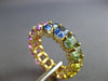 LARGE 8.01CT DIAMOND & AAA MULTI COLOR SAPPHIRE 18KT YELLOW GOLD 3D RING #21146