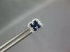 .53CT DIAMOND & AAA SAPPHIRE 18KT WHITE GOLD 4 LEAF CLOVER FLOWER STUD EARRINGS