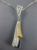 ESTATE LARGE .73CT DIAMOND 18K WHITE & YELLOW GOLD 3D CLASSIC TASSEL FUN PENDANT