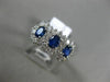 WIDE 2.0CT DIAMOND & AAA OVAL SAPPHIRE 14KT WHITE GOLD PAST PRESENT FUTURE RING