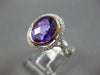 LARGE 2.75CT DIAMOND & AAA AMETHYST 14KT WHITE & ROSE GOLD 3D FILIGREE LOVE RING