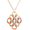 LARGE 1.02CT DIAMOND 18KT TRI COLOR GOLD MULTI OVAL GEOMETRICAL FLOATING PENDANT
