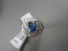 ANTIQUE WIDE DIAMOND & AAA SAPPHIRE 2.70CT 14KT WHITE GOLD COCKTAIL RING