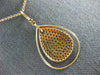 LARGE 2.03CT WHITE & CHOCOLATE FANCY DIAMOND 18KT ROSE GOLD 3D TEAR DROP PENDANT