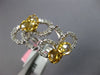 LARGE 2.14CT WHITE & FANCY YELLOW DIAMOND 18K 2 TONE GOLD INFINITY DIAGONAL RING
